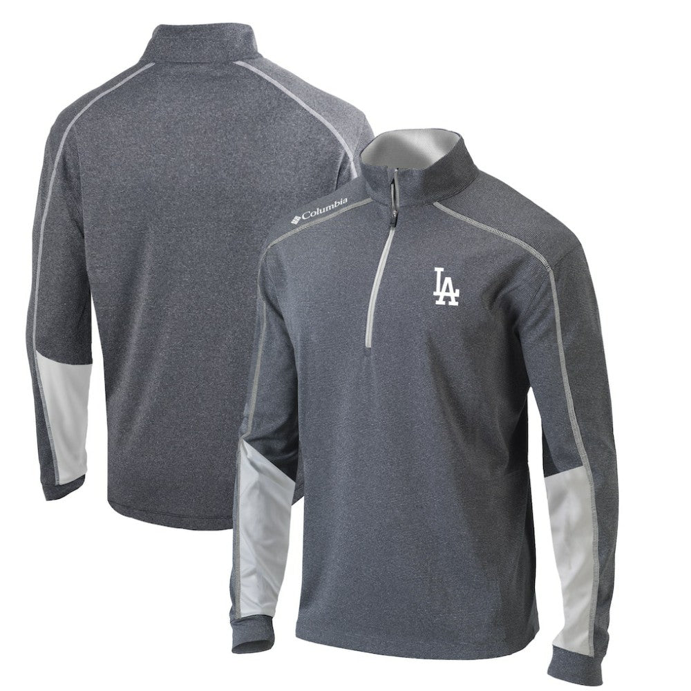 Los Angeles Dodgers Omni-Wick Shotgun 2.0 Quarter-Zip Pullover Top - Charcoal/White | Columbia