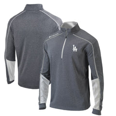 Los Angeles Dodgers Omni-Wick Shotgun 2.0 Quarter-Zip Pullover Top - Charcoal/White | Columbia