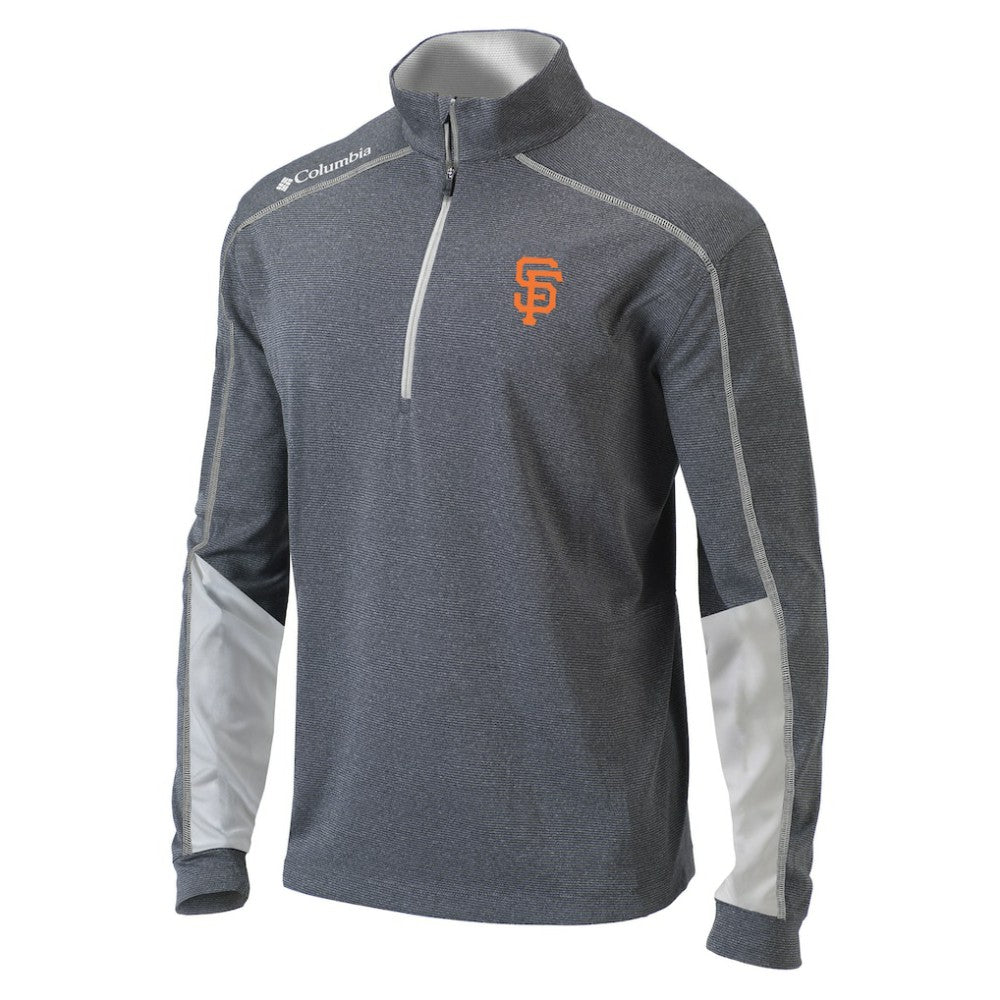 San Francisco Giants Omni-Wick Shotgun 2.0 Quarter-Zip Pullover Top - Charcoal/White | Columbia