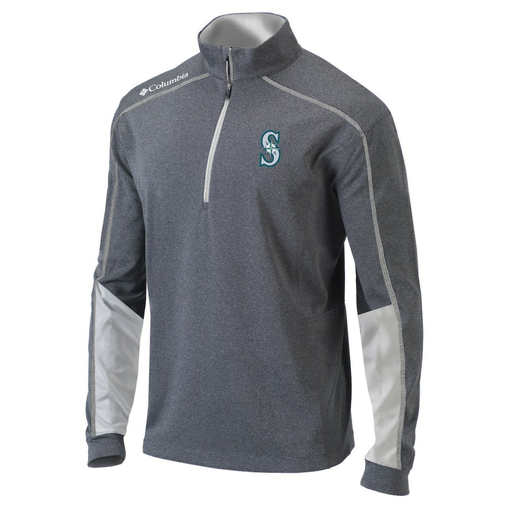 Seattle Mariners Omni-Wick Shotgun 2.0 Quarter-Zip Pullover Top - Charcoal/White | Columbia