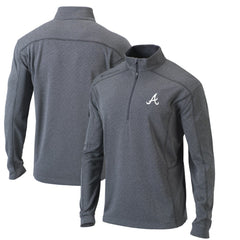 Atlanta Braves Omni-Wick Shotgun Quarter-Zip Pullover Top - Heather Gray | Columbia