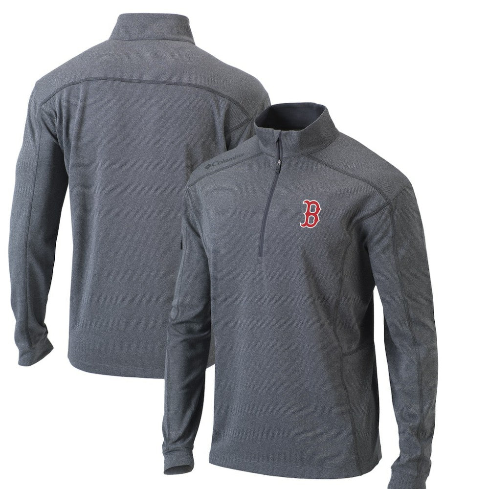 Boston Red Sox Omni-Wick Shotgun Quarter-Zip Pullover Top - Heather Gray | Columbia