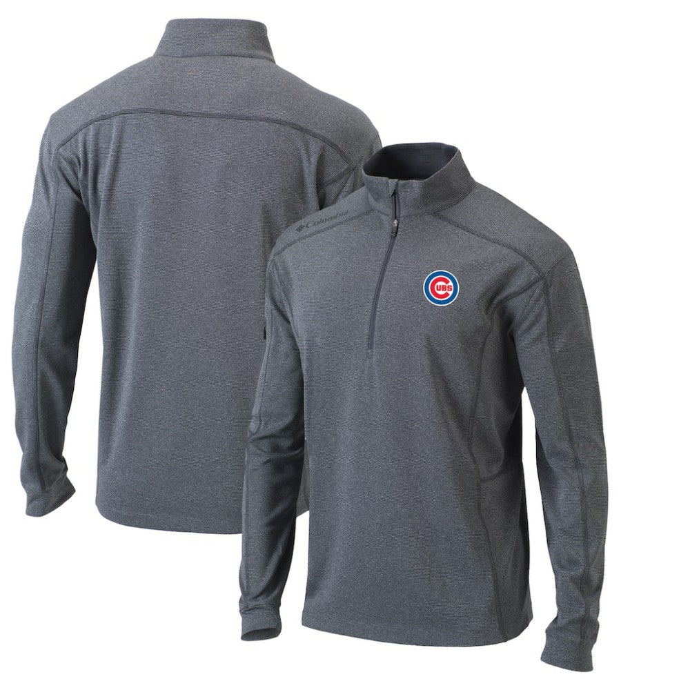 Chicago Cubs Omni-Wick Shotgun Quarter-Zip Pullover Top - Heather Gray | Columbia