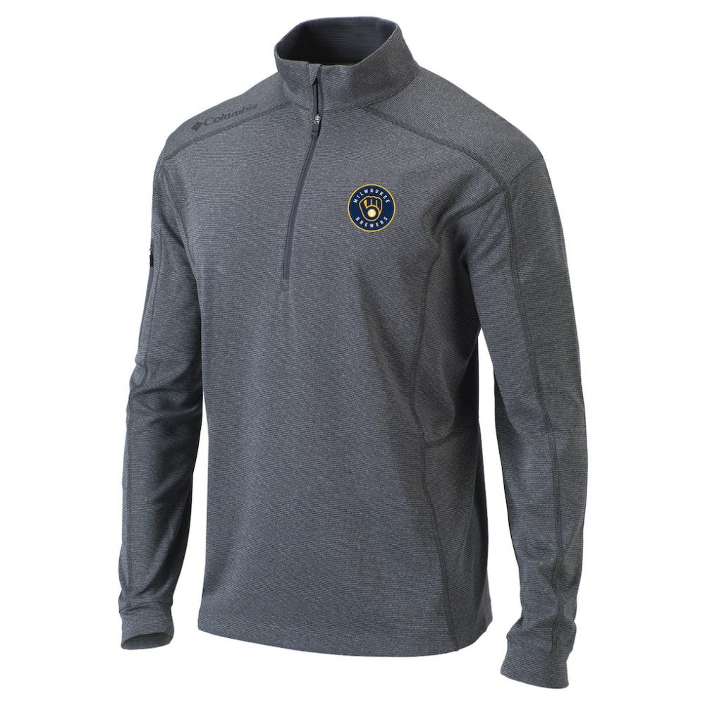 Milwaukee Brewers Omni-Wick Shotgun Quarter-Zip Pullover Top - Heather Gray | Columbia