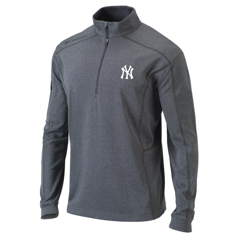 New York Yankees Omni-Wick Shotgun Quarter-Zip Pullover Top - Heather Gray | Columbia