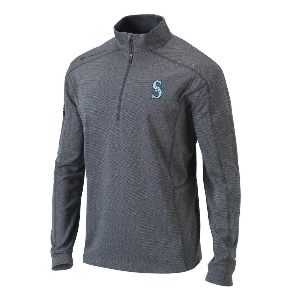 Seattle Mariners Omni-Wick Shotgun Quarter-Zip Pullover Top - Heather Gray | Columbia