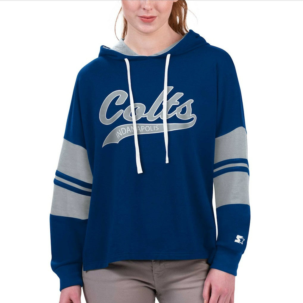NFL Indianapolis Colts Starter Women's Bump And Run Long Sleeve Hoodie T-Shirt