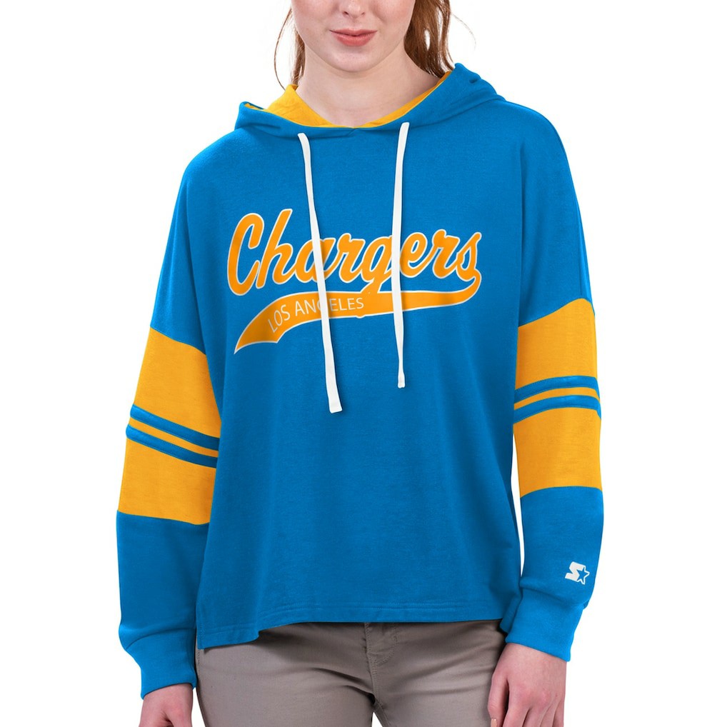NFL Los Angeles Chargers Starter Women's Bump And Run Long Sleeve Hoodie T-Shirt