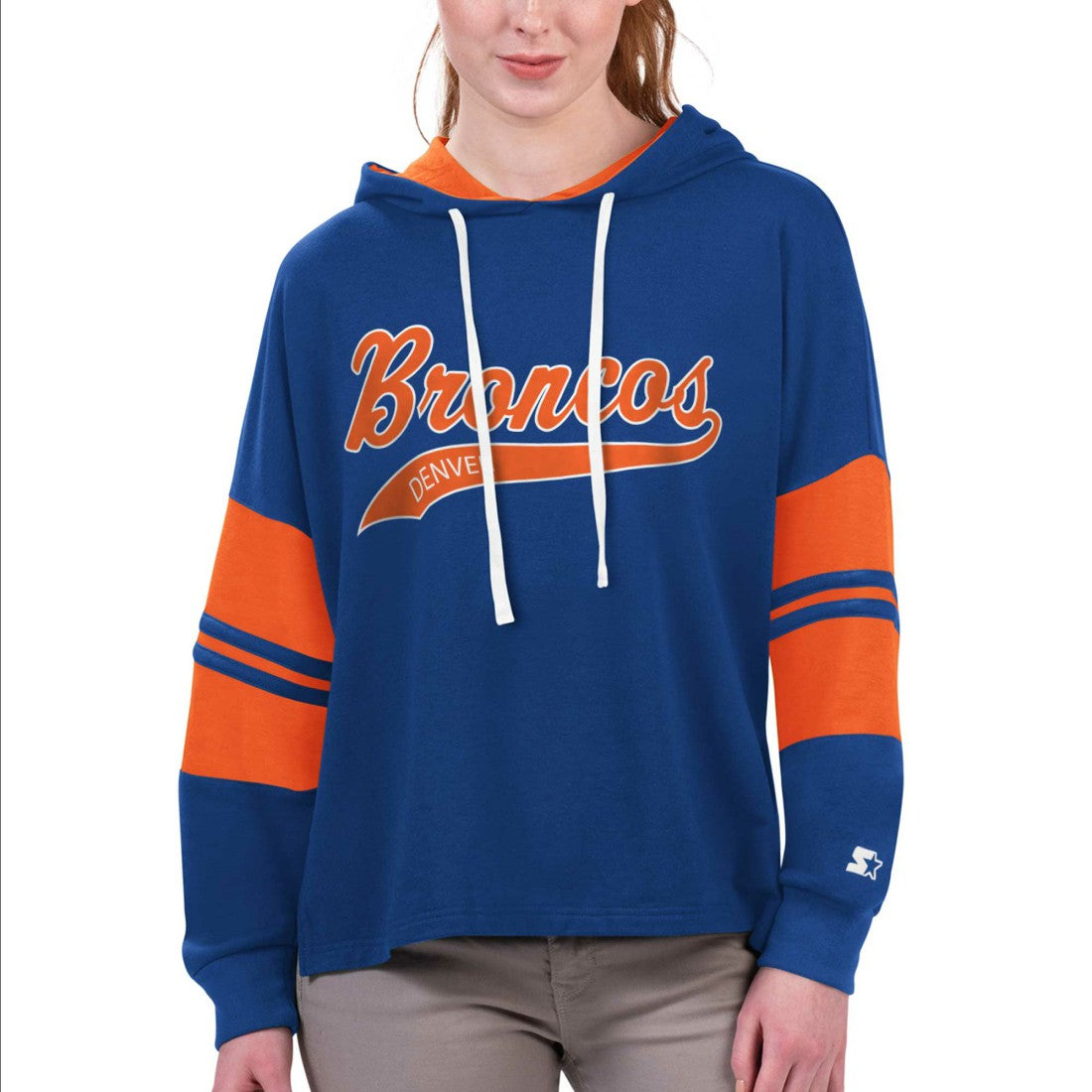 NFL Denver Broncos Starter Women's Bump And Run Long Sleeve Hoodie T-Shirt