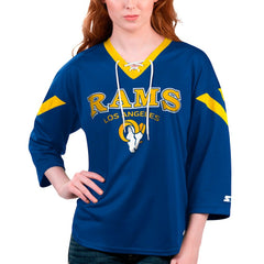 NFL Los Angeles Rams Starter Women's Rally Lace-Up 3/4 Sleeve T-Shirt