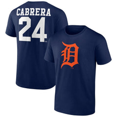 Miguel Cabrera Detroit Tigers Player Icon Name & Number T-Shirt - Navy