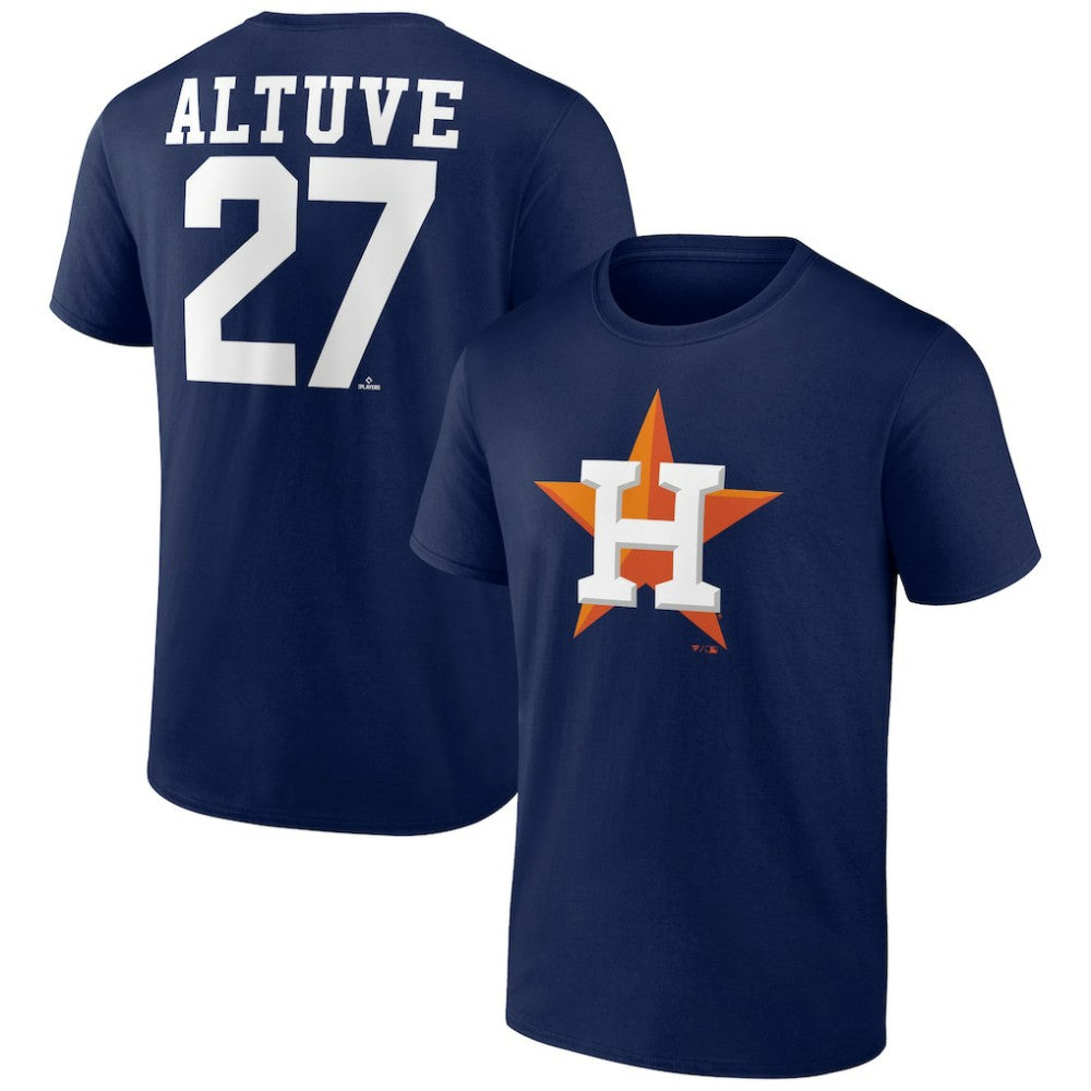 Jose Altuve Houston Astros Player Icon Name & Number T-Shirt - Navy
