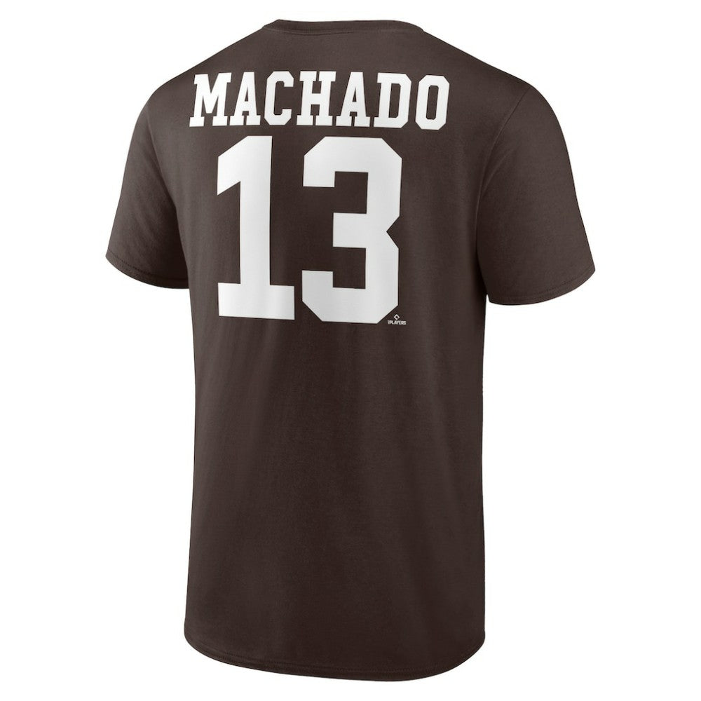 Manny Machado San Diego Padres Player Icon Name & Number T-Shirt - Brown