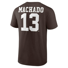 Manny Machado San Diego Padres Player Icon Name & Number T-Shirt - Brown