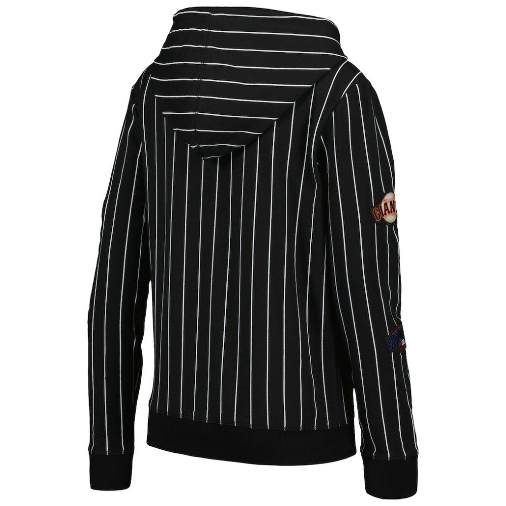 San Francisco Giants Women's Pinstripe Tri-Blend Full-Zip Jacket - Black | New Era