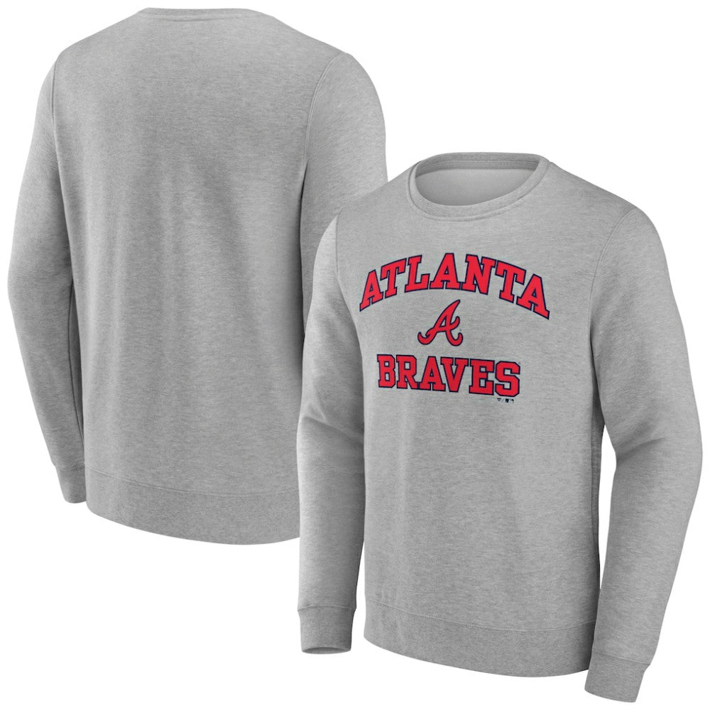 Atlanta Braves Heart & Soul Pullover Sweatshirt - Heather Gray