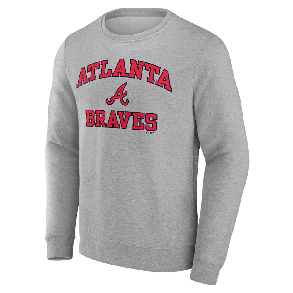 Atlanta Braves Heart & Soul Pullover Sweatshirt - Heather Gray