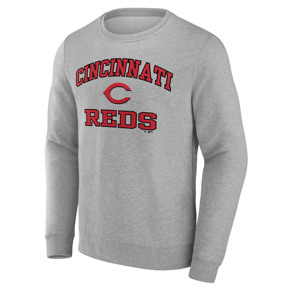 Cincinnati Reds Heart & Soul Pullover Sweatshirt - Heather Gray