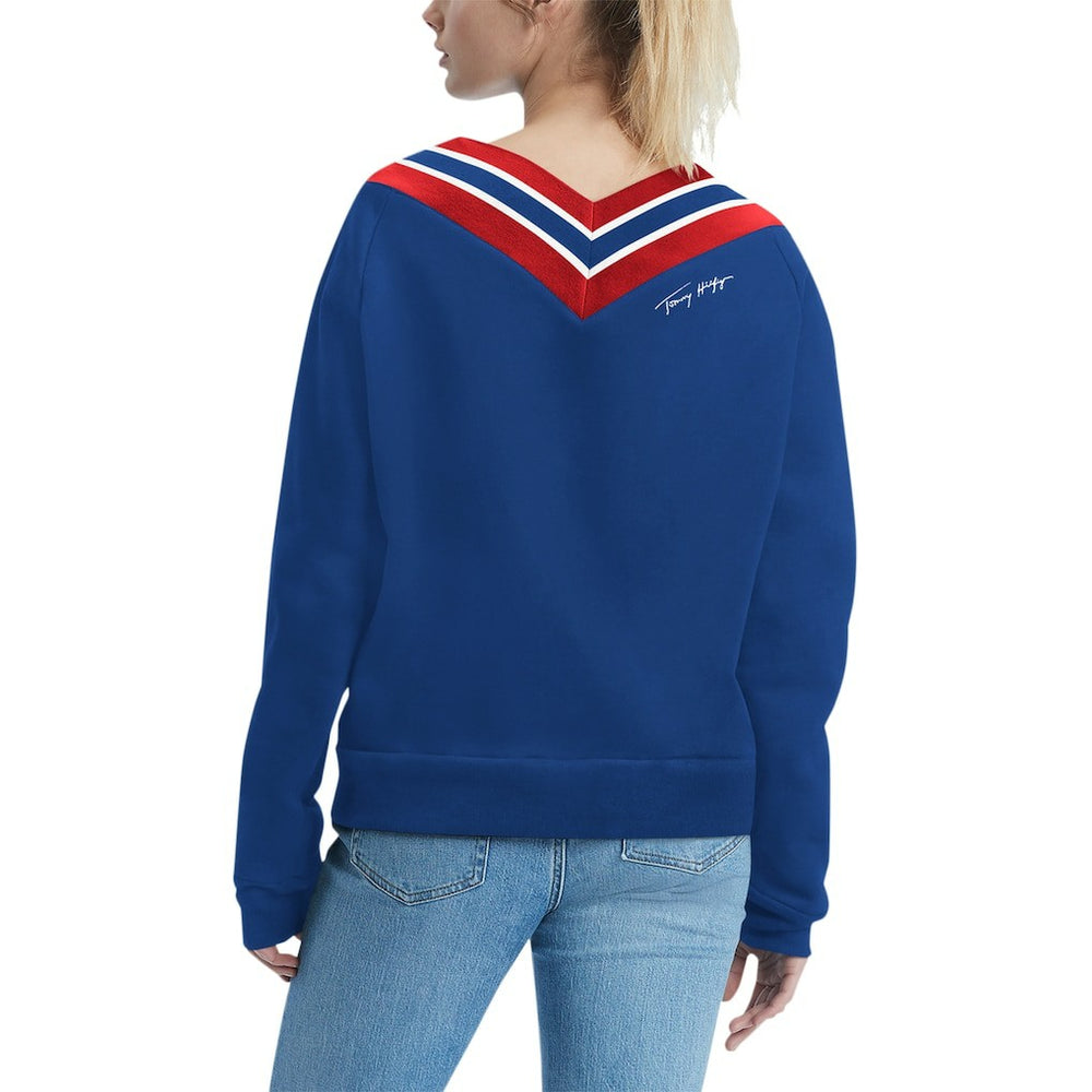 NFL New York Giants Tommy Hilfiger Women's Heidi Raglan V-Neck Sweater
