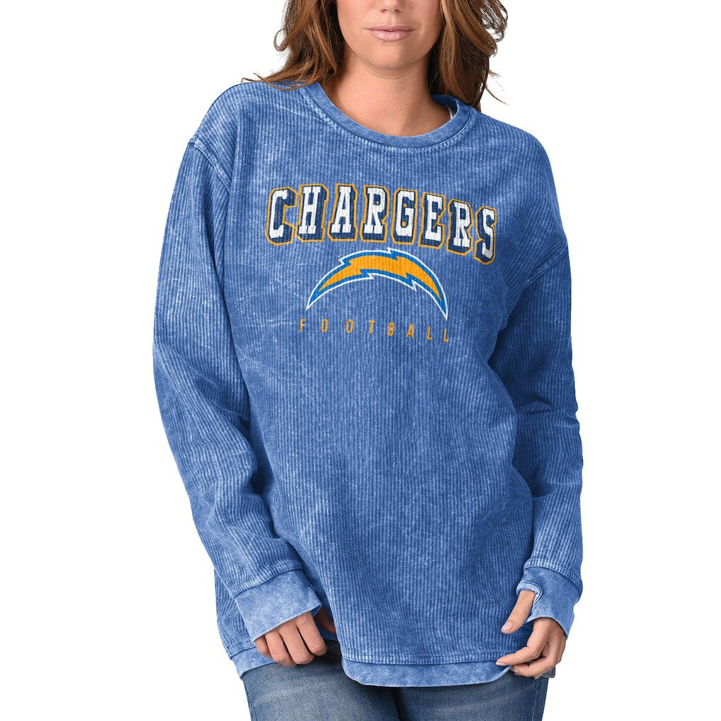 NFL Los Angeles Chargers G-III 4Her by Carl Banks Women's Comfy Cord Pullover Sweatshirt