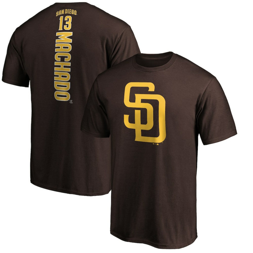 Manny Machado San Diego Padres Playmaker Name & Number T-Shirt - Brown