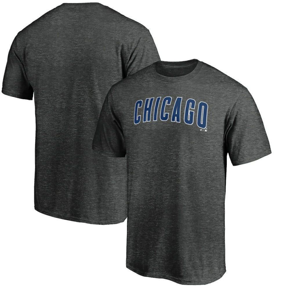 Chicago Cubs Official Wordmark T-Shirt - Charcoal