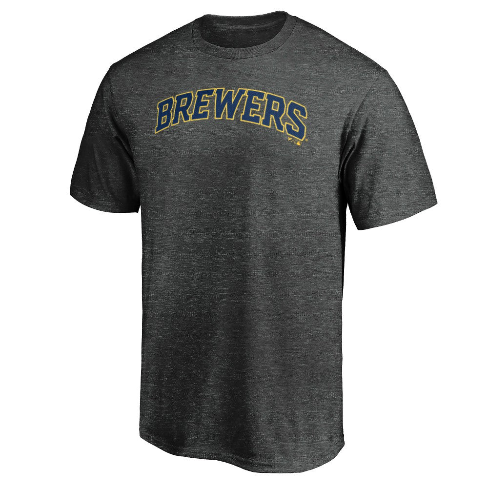 Milwaukee Brewers Official Wordmark T-Shirt - Charcoal