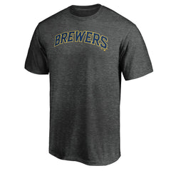 Milwaukee Brewers Official Wordmark T-Shirt - Charcoal