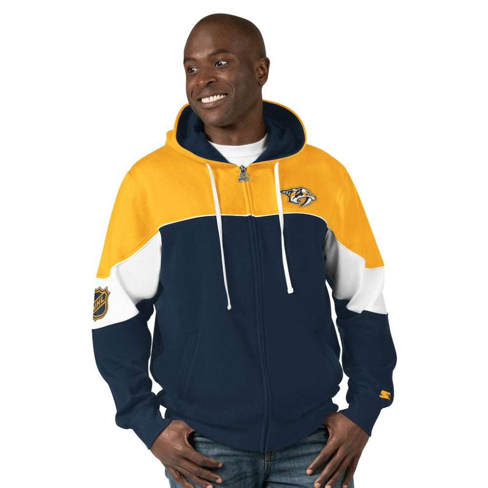 Nashville Predators Starter Power Forward Full-Zip Hoodie