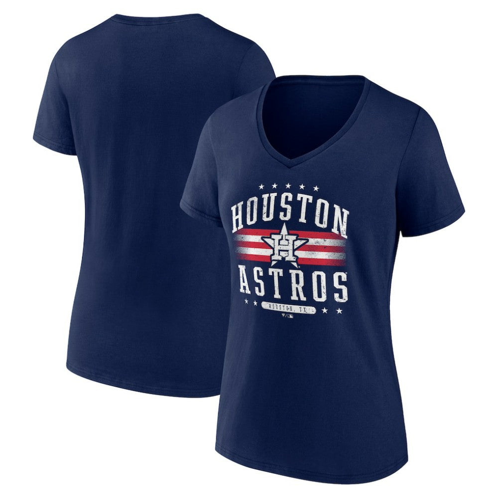 Houston Astros Women's Americana Team V-Neck T-Shirt - Navy