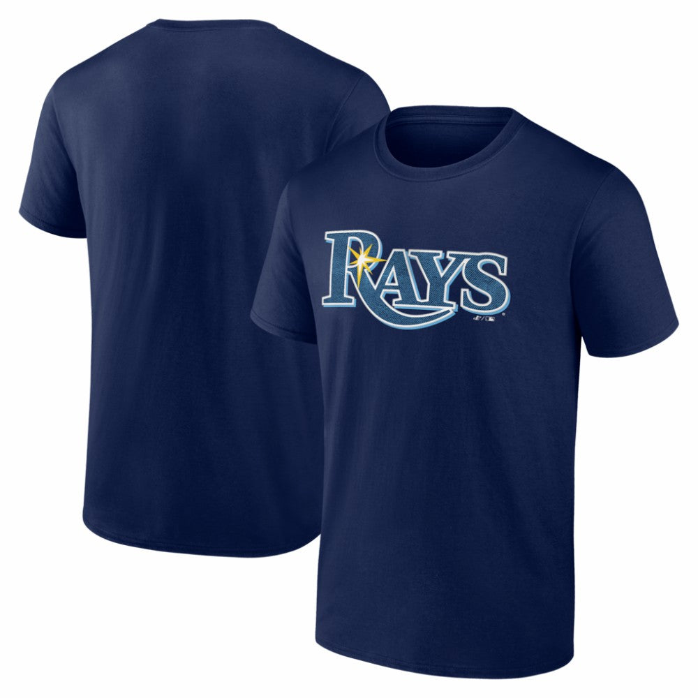 Tampa Bay Rays Logo Athletic Wordmark T-Shirt - Navy