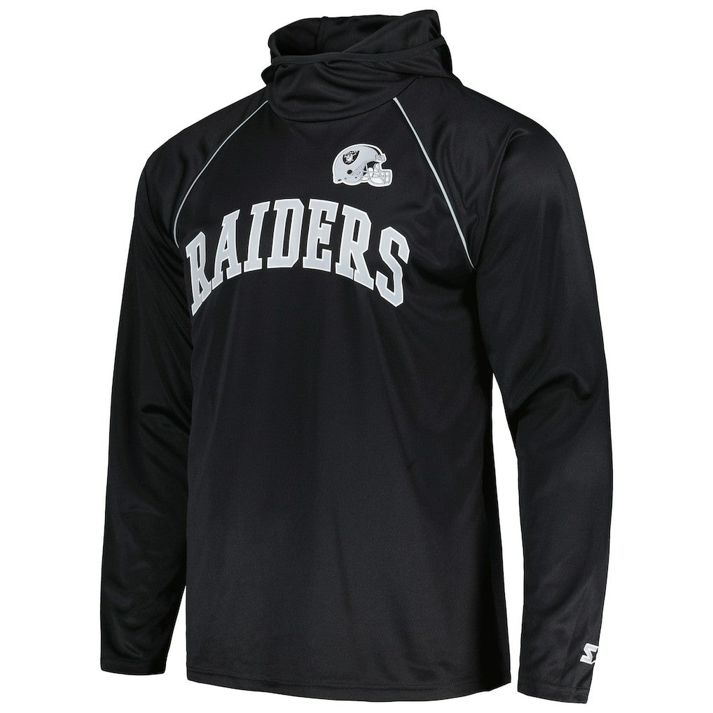 NFL Las Vegas Raiders Starter Gridiron Classics Throwback Raglan Long Sleeve Hooded T-Shirt