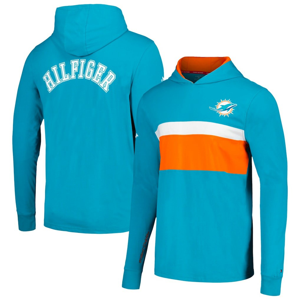 NFL Miami Dolphins Tommy Hilfiger Morgan Long Sleeve Hoodie T-Shirt