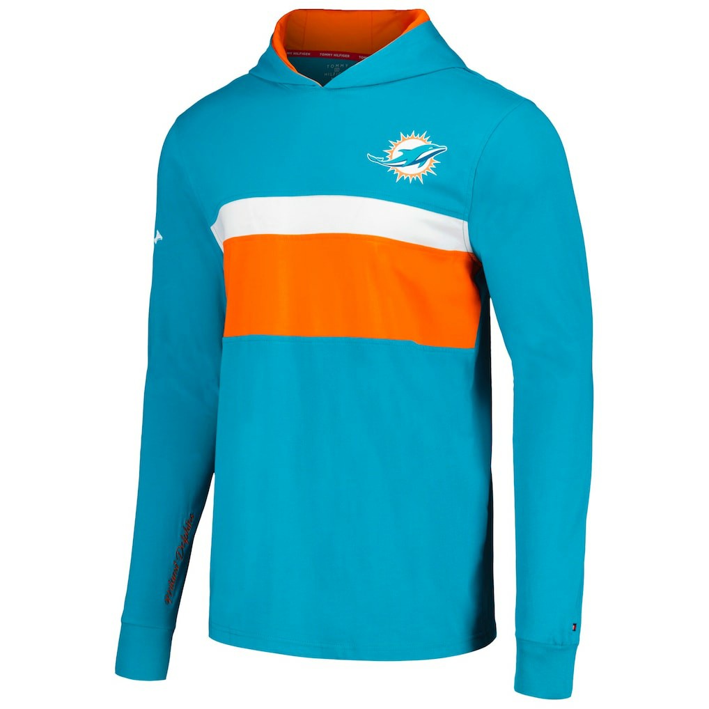 NFL Miami Dolphins Tommy Hilfiger Morgan Long Sleeve Hoodie T-Shirt