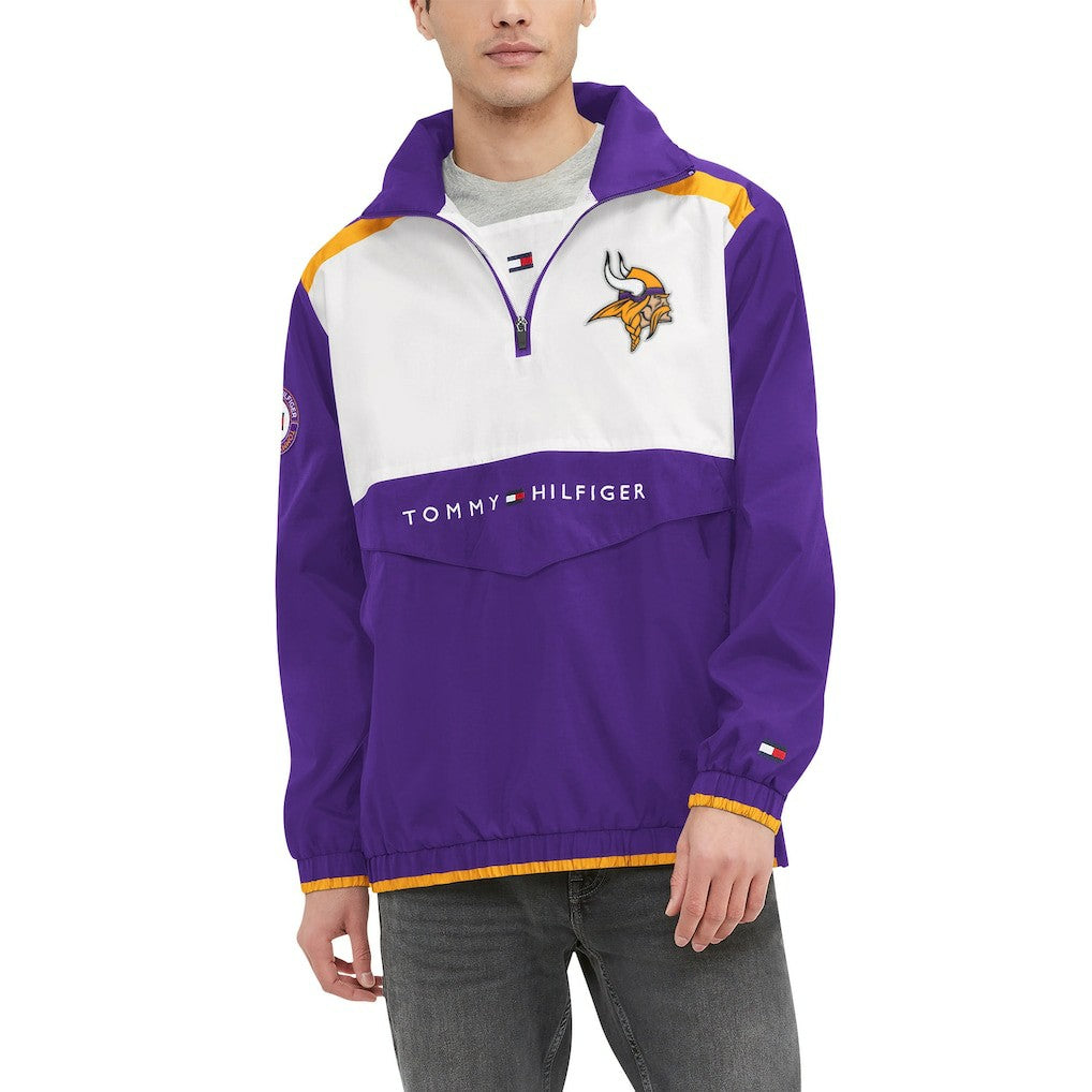 NFL Minnesota Vikings Tommy Hilfiger Carter Half-Zip Hooded Top