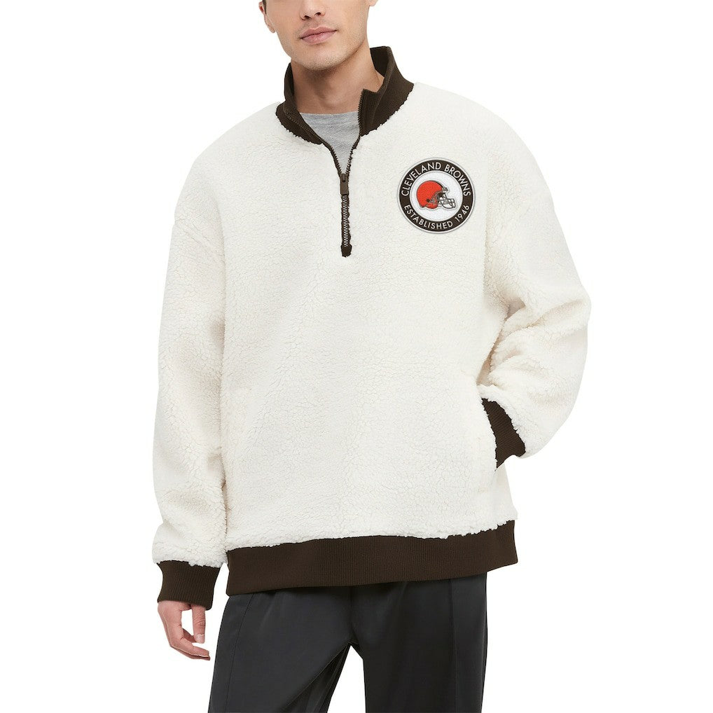 NFL Cleveland Browns Tommy Hilfiger Jordan Sherpa Quarter-Zip Sweatshirt
