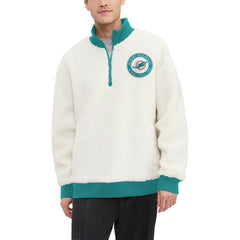 NFL Miami Dolphins Tommy Hilfiger Jordan Sherpa Quarter-Zip Sweatshirt