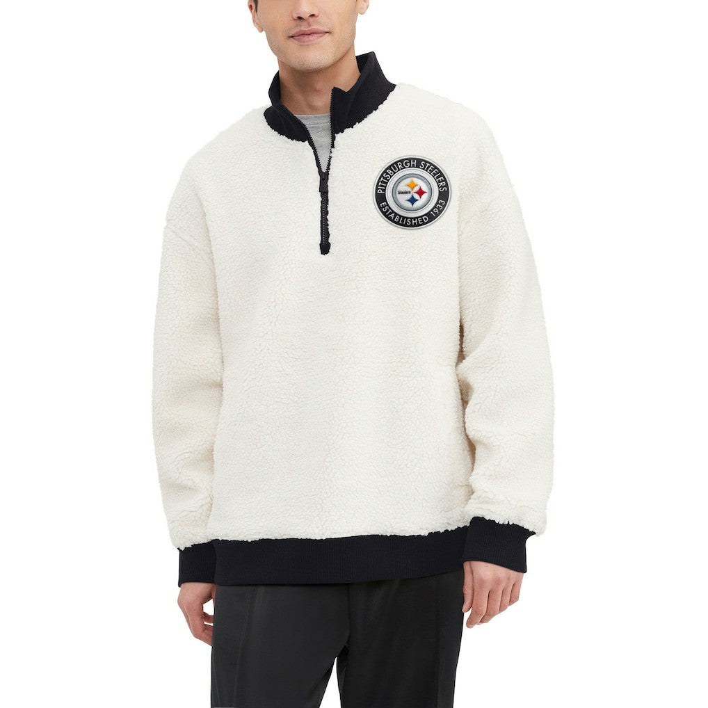 NFL Pittsburgh Steelers Tommy Hilfiger Jordan Sherpa Quarter-Zip Sweatshirt