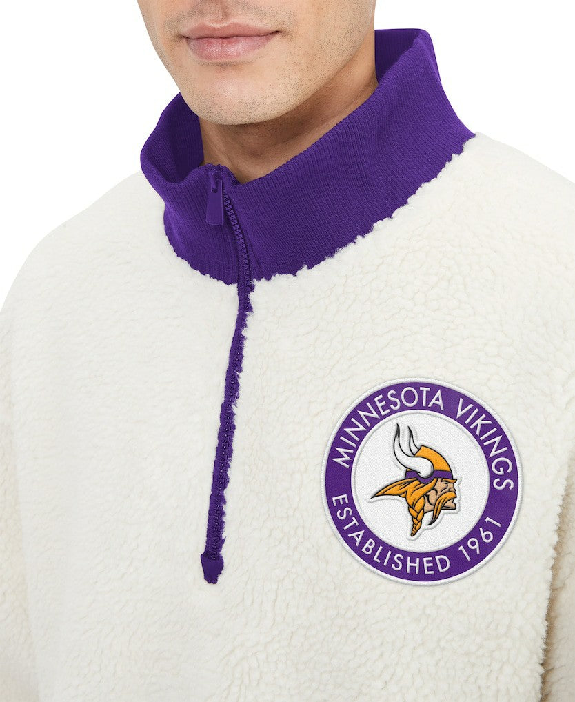 NFL Minnesota Vikings Tommy Hilfiger Jordan Sherpa Quarter-Zip Sweatshirt