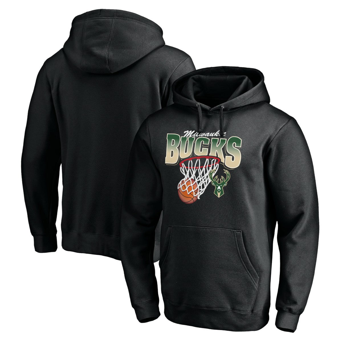 Milwaukee Bucks Balanced Floor Pullover Hoodie - Black shop