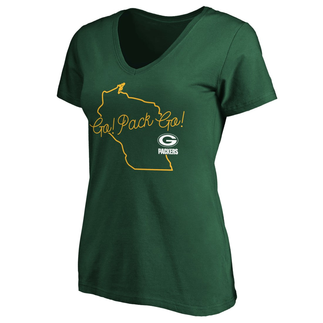 NFL Green Bay Packers Women's Script V-Neck T-Shirt