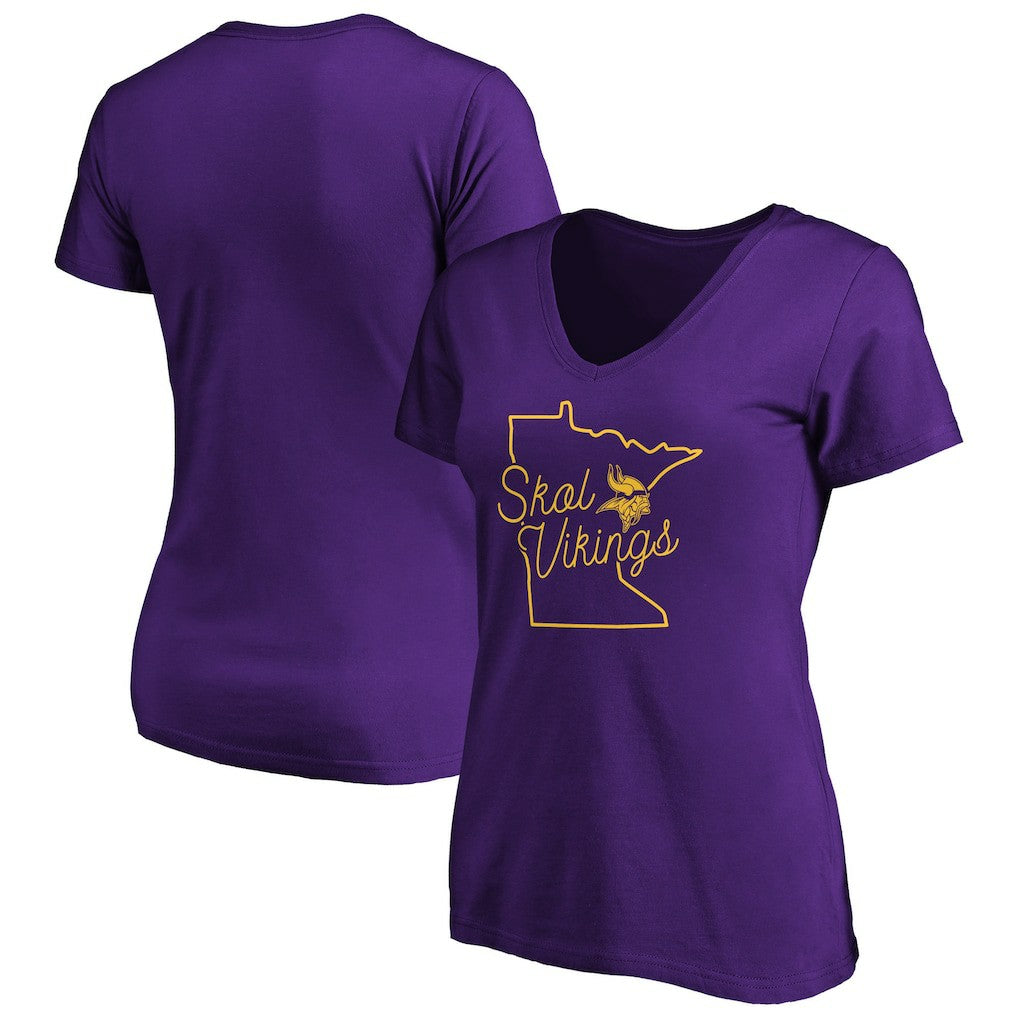 NFL Minnesota Vikings Women's Script V-Neck T-Shirt
