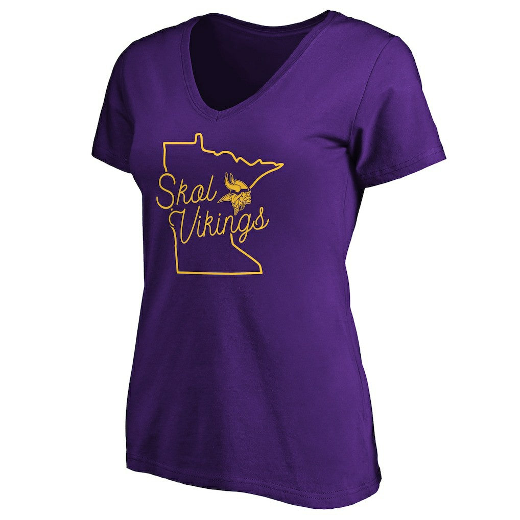 NFL Minnesota Vikings Women's Script V-Neck T-Shirt