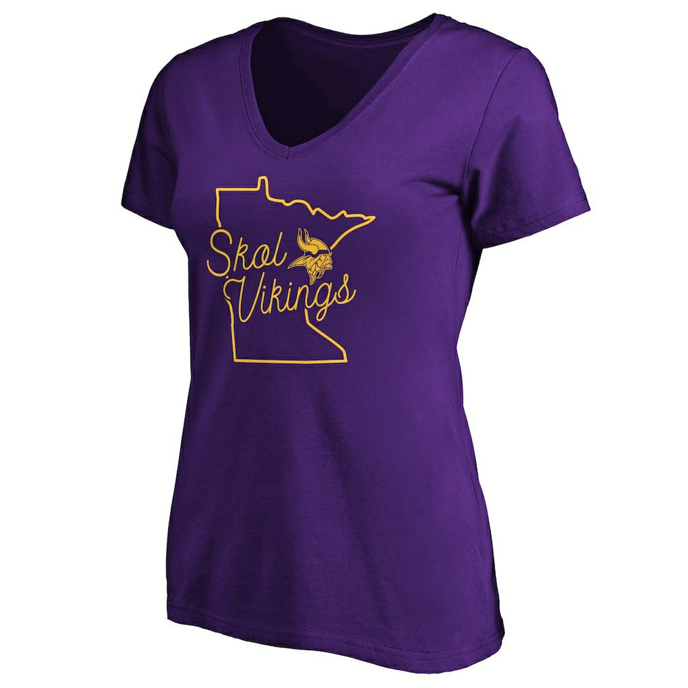 NFL Minnesota Vikings Women's Script V-Neck T-Shirt