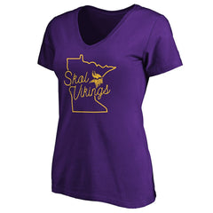 NFL Minnesota Vikings Women's Script V-Neck T-Shirt