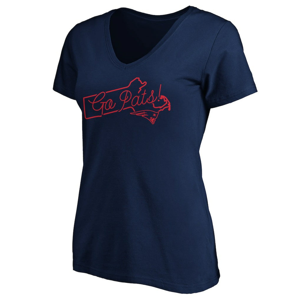NFL New England Patriots Women's Script V-Neck T-Shirt