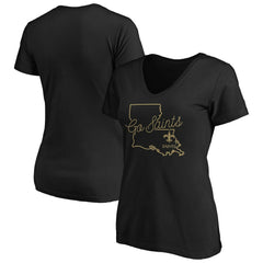 NFL New Orleans Saints Women's Script V-Neck T-Shirt