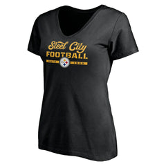 NFL Pittsburgh Steelers Women's Hometown Collection Steel City V-Neck T-Shirt