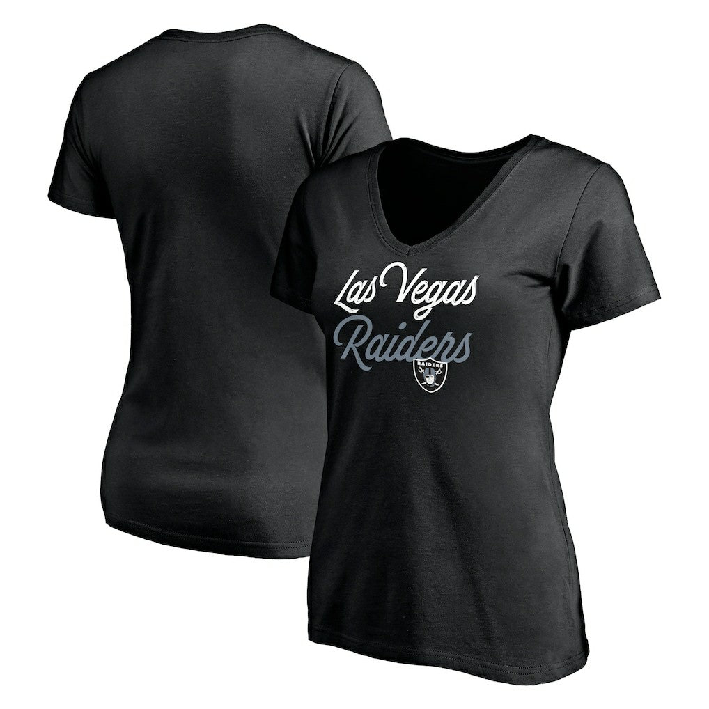 NFL Las Vegas Raiders Women's Long Stride V-Neck T-Shirt