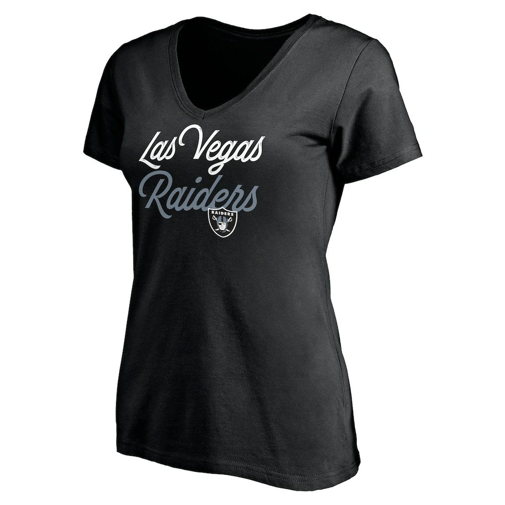 NFL Las Vegas Raiders Women's Long Stride V-Neck T-Shirt